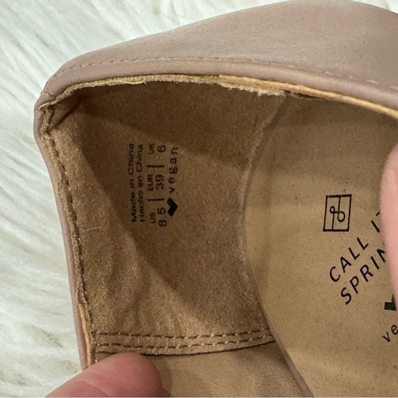 Call It Spring Tan Flats Sleek Minimalist Design - Picture 8 of 8